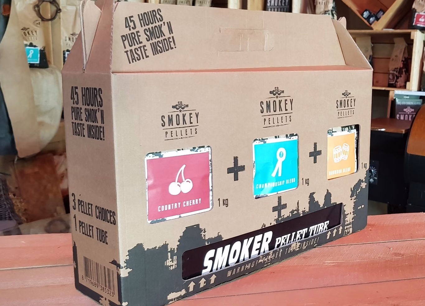 SMOKEY BANDIT STARTER PAKKET SMOKER + 3 X 1KG SMOKEY PELLETS - Afbeelding 2