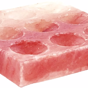 Himalayan Salt Plate with Indents, 8 x 8 x 1.5"