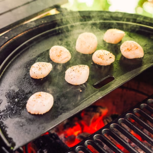 Kamado Joe Half Moon Cast Iron Reversible Griddle | Classic Joe